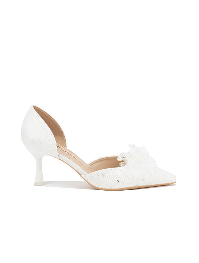 Escarpins avec nœud en strass